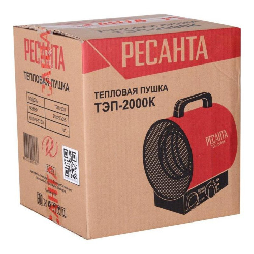 Тепловая пушка электрическая/ Тепловая пушка электрическая Ресанта ТЭП-2000К 2000Вт красный