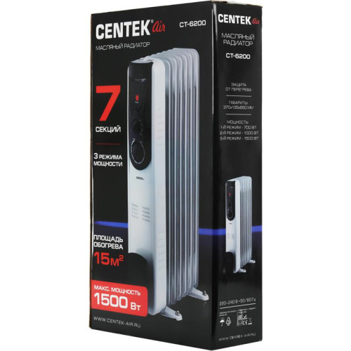 Радиатор масляный/ Радиатор масляный Centek CT-6200 1500Вт белый