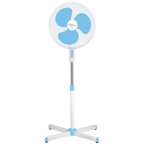 Вентилятор напольный/ Вентилятор напольный Scarlett SC-SF111B29 45Вт скоростей:3 белый/голубой