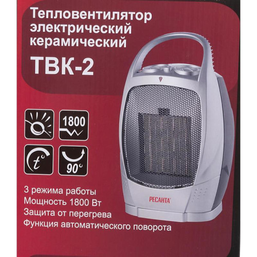 Тепловентилятор/ Тепловентилятор Ресанта ТВК-2 1800Вт серебристый/черный