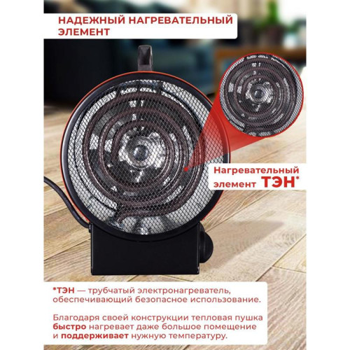 Тепловая пушка электрическая/ Тепловая пушка электрическая Ресанта ТЭП-2000К 2000Вт красный