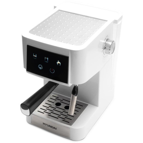 Кофеварка рожковая Hyundai HEM-3203 1000Вт белый/серебристый