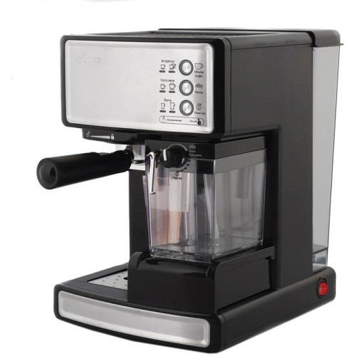 Кофеварка рожковая Vitek VT-1514 1238Вт нержавеющая сталь/черный