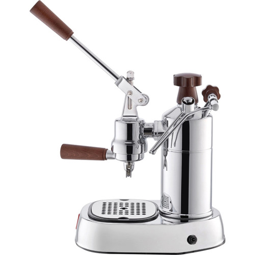Кофемашина SMEG/ Europiccola, Леверная кофемашина-эспрессо, нержавеющая сталь, деревянные ручки