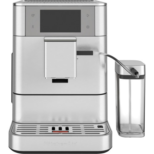 Автоматическая эспрессо-машина KitchenAid, 2.2 л, одновременное приготовление двух чашек, 3 уровня крепости кофе, автоматическая очистка, автоматическая декальцинация, цветной дисплей, сенсорное управление, 40 рецептов, цвет нержавеющая сталь