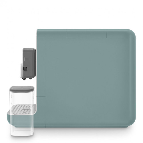 Автоматическая кофемашина, мощность 1350 Вт, регулируемый уровень помола, размер порции, жесткость воды, подсветка диспенсера, автоматическое выключение, кнопочное управление, объем резервуара 1.4 л, поддон для сбора капель, давление 19 бар, цвет изумрудн