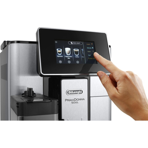 Кофемашина Delonghi Primadonna Soul ECAM610.74.MB 1450Вт черный/серебристый Кофемашина Delonghi Primadonna Soul ECAM610.74.MB 1450Вт черный/серебристый