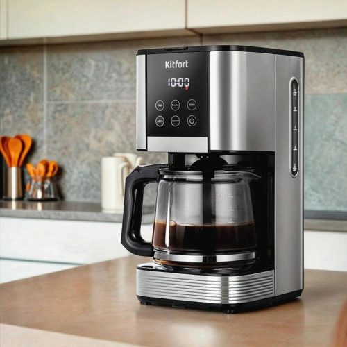 Кофеварка капельная Kitfort КТ-7222 1000Вт нержавеющая сталь/черный
