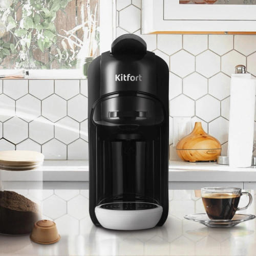 Кофемашина Kitfort КТ-7546 1450Вт белый/черный Кофемашина Kitfort КТ-7546 1450Вт белый/черный
