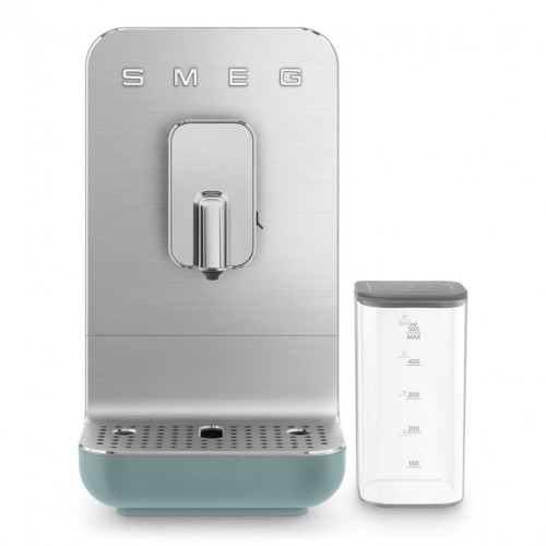 Автоматическая кофемашина, мощность 1350 Вт, регулируемый уровень помола, размер порции, жесткость воды, подсветка диспенсера, автоматическое выключение, кнопочное управление, объем резервуара 1.4 л, поддон для сбора капель, давление 19 бар, цвет изумрудн