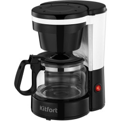 Кофеварка капельная Kitfort КТ-7486 550Вт черный/белый