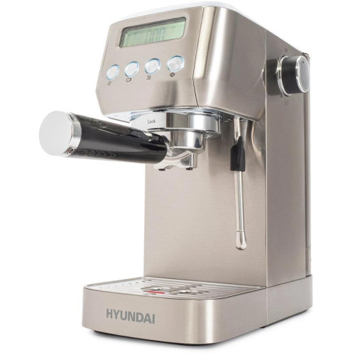 Кофеварка рожковая Hyundai HEM-9990 1350Вт серебристый