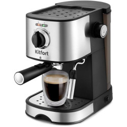 Кофеварка рожковая Kitfort КТ-753 850Вт черный/нержавеющая сталь