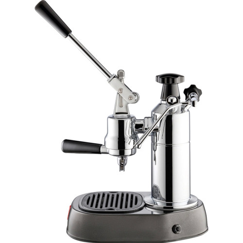 Кофемашина SMEG/ Europiccola, Леверная кофемашина-эспрессо, нержавеющая сталь/черная база/ручки и крышка из бакелита