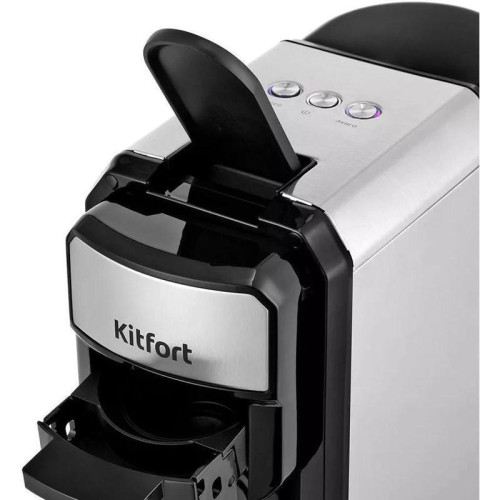 Кофемашина Kitfort КТ-7192 1450Вт серебристый/черный Кофемашина Kitfort КТ-7192 1450Вт серебристый/черный