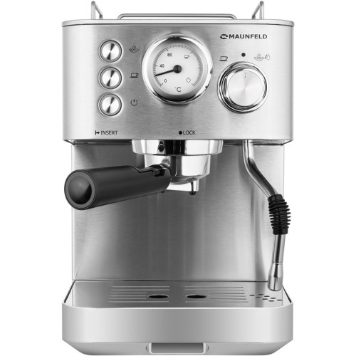 Кофемашина рожкового типа MAUNFELD/ Кофемашина рожкового типа MAUNFELD MF-721S PRO, мощность 1140 Вт, давление 15 бар, капучинатор, возможность приготовления 2 чашек, цвет нержавеющая сталь Кофемашина рожкового типа MAUNFELD/ Кофемашина рожкового типа MAUNFELD MF-721S PRO, мощность 1140 Вт, давление 15 бар, капучинатор, возможность приготовления 2 чашек, цвет нержавеющая сталь