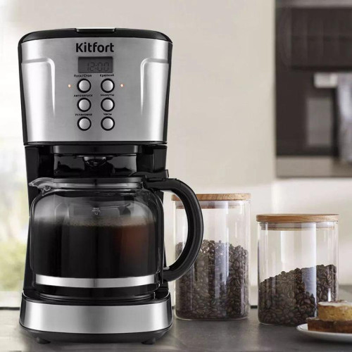 Кофеварка капельная Kitfort КТ-731 900Вт черный/нержавеющая сталь Кофеварка капельная Kitfort КТ-731 900Вт черный/нержавеющая сталь