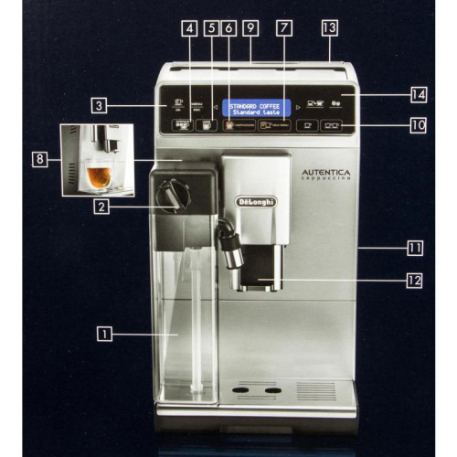 Кофемашина Delonghi Autentica ETAM29.660.SB 1450Вт серебристый/черный
