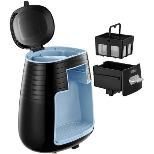 Кофеварка капельная Kitfort КТ-7447 450Вт черный/голубой Кофеварка капельная Kitfort КТ-7447 450Вт черный/голубой