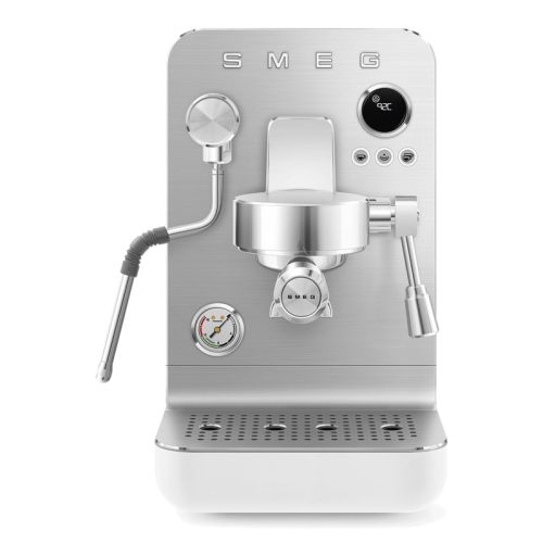 Кофемашина Smeg, давление 15 бар, кнопочное управление, цвет белый