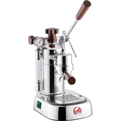 Кофемашина SMEG/ Europiccola, Леверная кофемашина-эспрессо, нержавеющая сталь, деревянные ручки