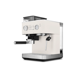 Полуавтоматическая кофемашина KitchenAid, давление 15 бар, 15 уровней помола, объем резервуара для воды 2.5 л, автоматический капучинатор, одновременное приготовление двух чашек, индикатор наличия зерен, индикация уровня воды, цвет фарфоровый белый