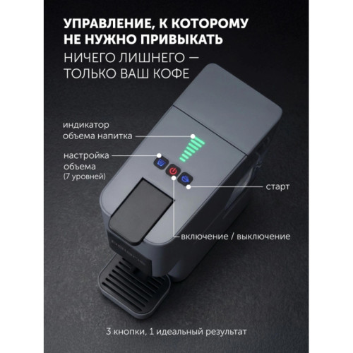 Кофеварка рожковая Polaris PCM 2038 3-in-1 1450Вт графитовый
