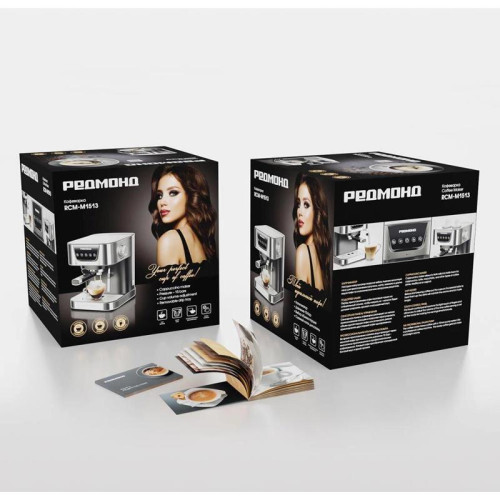 Кофеварка рожковая Редмонд RCM-M1513 1050Вт серебристый/черный