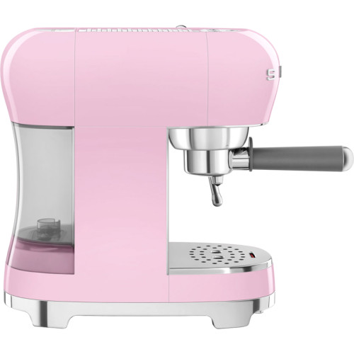 Ручная кофемашина Smeg, стиль 50-х, регулируемая температура кофе, давление 15 бар, емкость контейнера для воды 1.1 л, цвет розовый