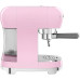 Ручная кофемашина Smeg, стиль 50-х, регулируемая температура кофе, давление 15 бар, емкость контейнера для воды 1.1 л, цвет розовый