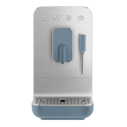 Автоматическая кофемашина, мощность 1350 Вт, регулируемый уровень помола, размер порции, жесткость воды, подсветка диспенсера, автоматическое выключение, кнопочное управление, объем резервуара 1.4 л, поддон для сбора капель, давление 19 бар, цвет синий