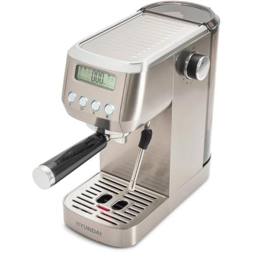 Кофеварка рожковая Hyundai HEM-9990 1350Вт серебристый