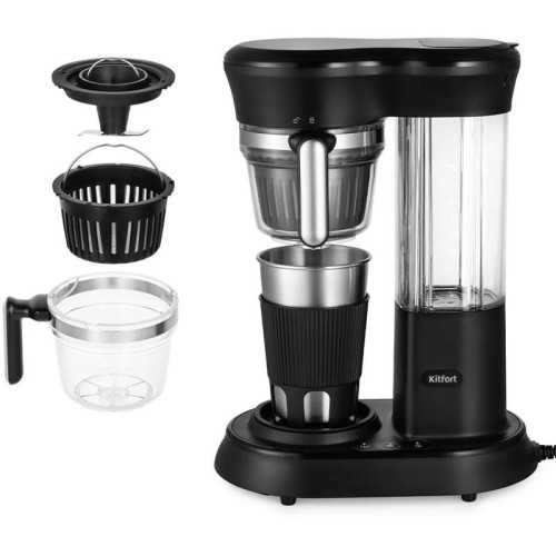 Кофеварка капельная Kitfort КТ-7141 600Вт черный/нержавеющая сталь