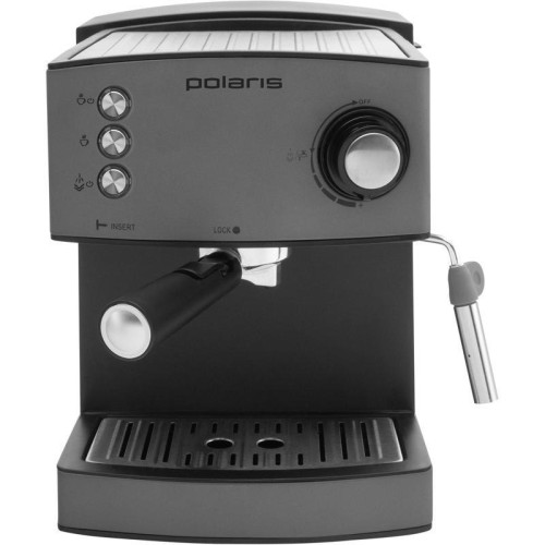 Кофеварка рожковая Polaris Adore Crema PCM 1527E 850Вт серый/черный
