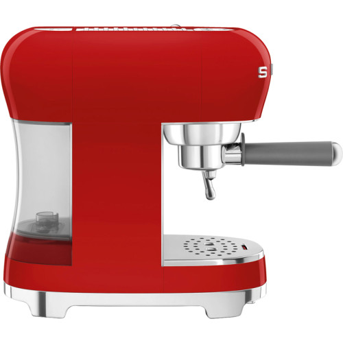 Ручная кофемашина Smeg, стиль 50-х, регулируемая температура кофе, давление 15 бар, емкость контейнера для воды 1.1 л, цвет красный