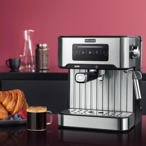 Кофеварка рожковая Rondell RDE-1106 850Вт серебристый