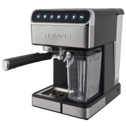 Кофеварка рожковая Polaris Adore Cappuccino PCM 1535E 1400Вт черный/серебристый