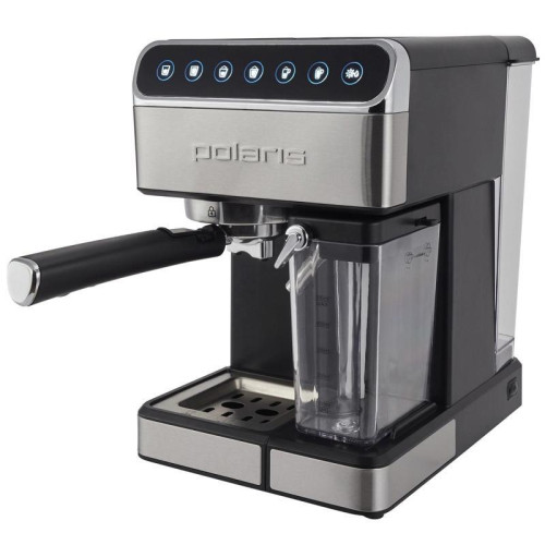 Кофеварка рожковая Polaris Adore Cappuccino PCM 1535E 1400Вт черный/серебристый