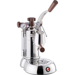 Кофемашина SMEG/ Stradivari Europiccola, Леверная кофемашина-эспрессо, нержавеющая сталь, деревянные ручки