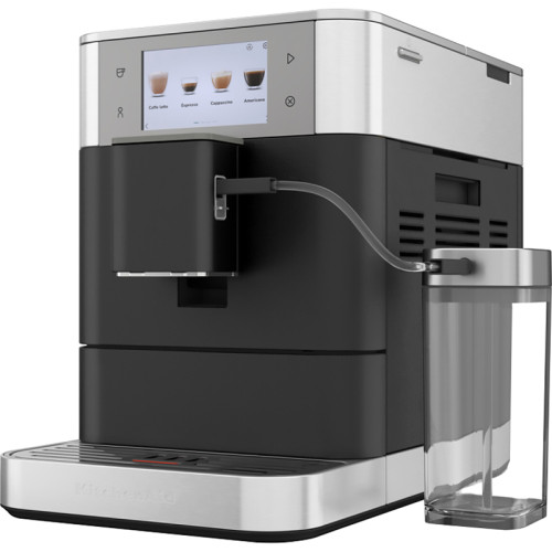 Автоматическая эспрессо-машина KitchenAid, 2.2 л, одновременное приготовление двух чашек, 3 уровня крепости кофе, автоматическая очистка, автоматическая декальцинация, цветной дисплей, сенсорное управление, 40 рецептов, цвет чугун