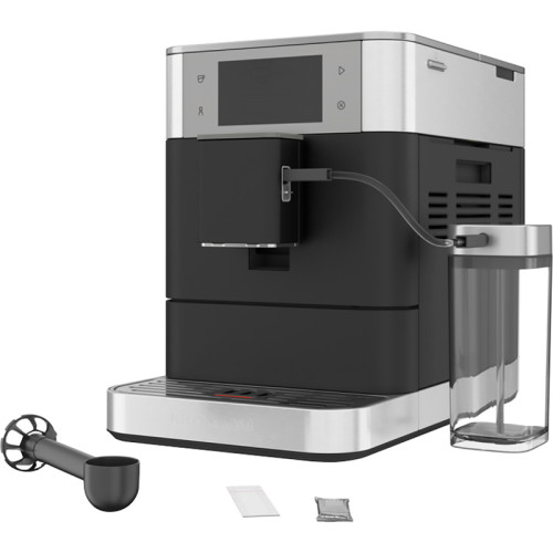 Автоматическая эспрессо-машина KitchenAid, 2.2 л, одновременное приготовление двух чашек, 3 уровня крепости кофе, автоматическая очистка, автоматическая декальцинация, цветной дисплей, сенсорное управление, 40 рецептов, цвет чугун