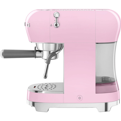 Ручная кофемашина Smeg, стиль 50-х, регулируемая температура кофе, давление 15 бар, емкость контейнера для воды 1.1 л, цвет розовый