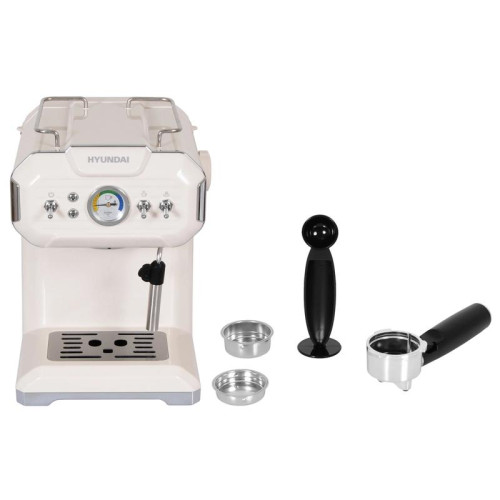 Кофеварка рожковая Hyundai HEM-5300 850Вт бежевый/серебристый