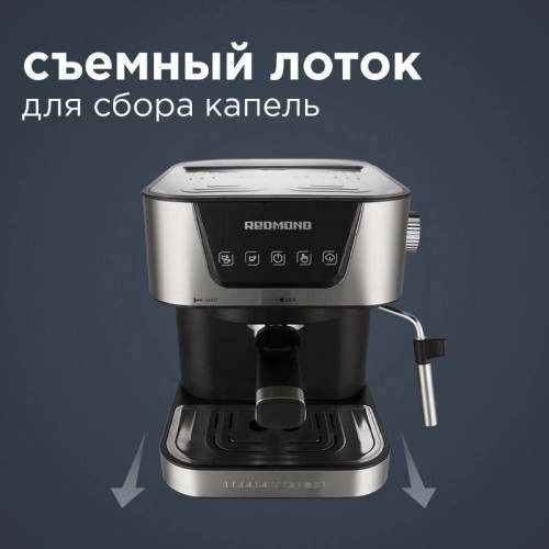 Кофеварка рожковая Редмонд RCM-M1513 1050Вт серебристый/черный