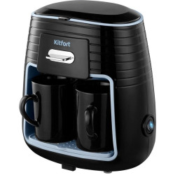 Кофеварка капельная Kitfort КТ-7447 450Вт черный/голубой