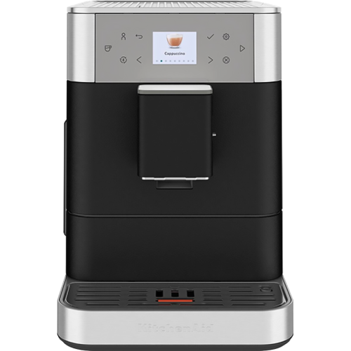 Автоматическая эспрессо-машина KitchenAid, 2.2 л, одновременное приготовление двух чашек, 5 уровней крепости кофе, автоматическая очистка, автоматическая декальцинация, цветной дисплей, сенсорное управление, 15 рецептов, автоматическое вспенивание молока,