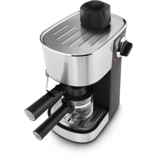 Кофеварка рожковая Polaris PCM 4008AL 800Вт нержавеющая сталь/черный