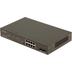 Неуправляемый PoE коммутатор с 8 Гигабитными портами PoE и 2 SFP портами.