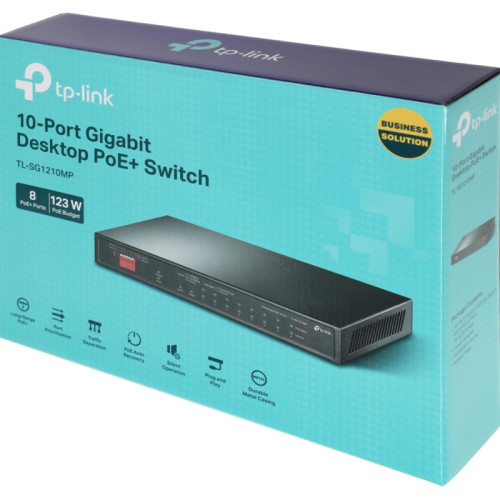 Коммутатор/ 10-Port Gigabit Desktop Switch with 8-Port PoE+