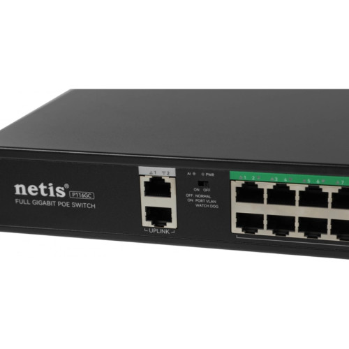 Коммутатор Netis P116GC (L2) 18x1Гбит/с 16PoE+ 240W неуправляемый